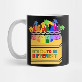 Crayon It's Ok To Be Different Autism Awareness Mug